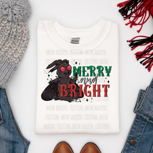 Mothman Merry and Bright Long sleeve T shirt